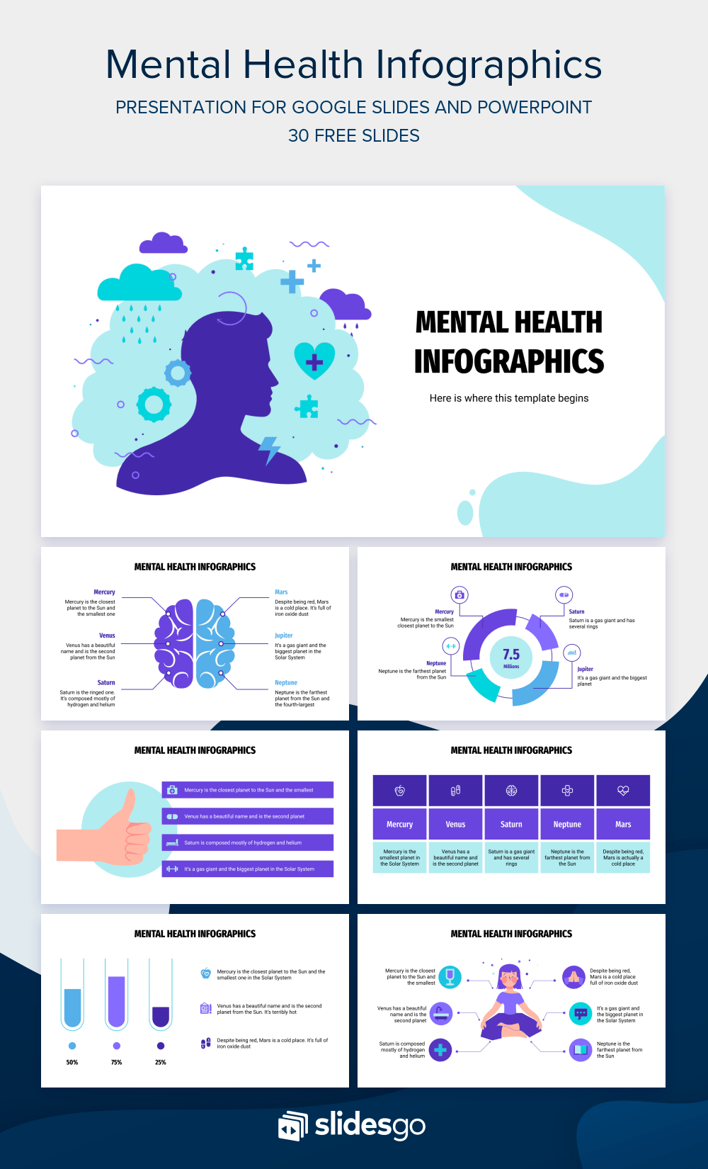 Free Mental Health Infographics for Google Slides and PowerPoint