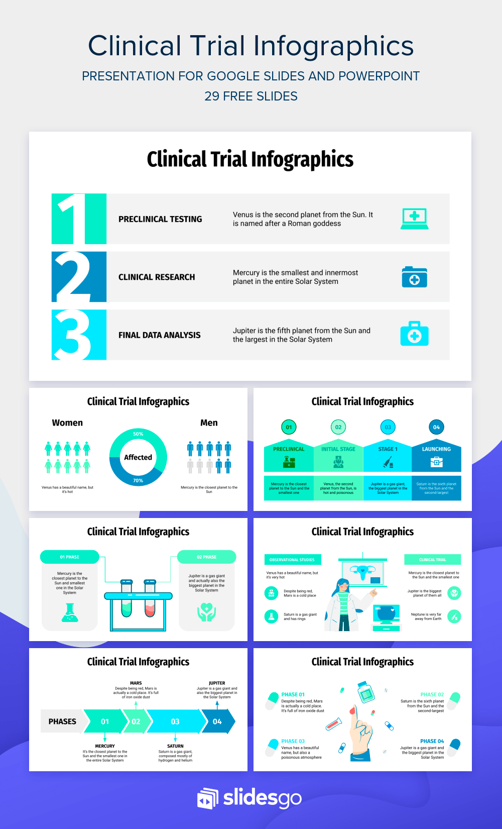 Clinical Trial Infographics for Google Slides and PowerPoint