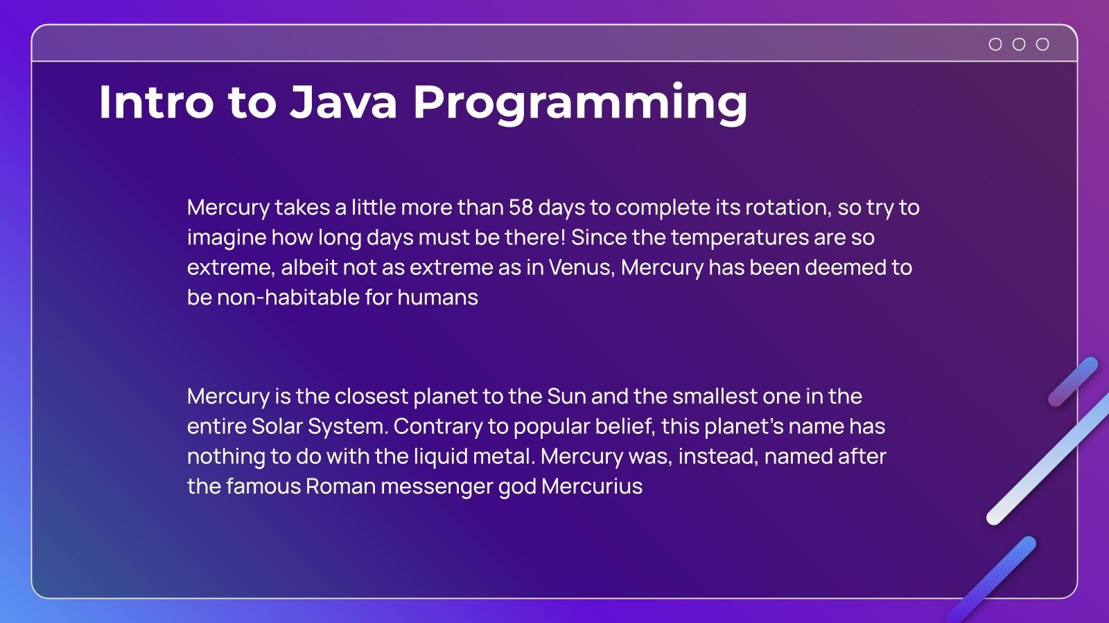 Introduction to Java Programming Language for Middle School