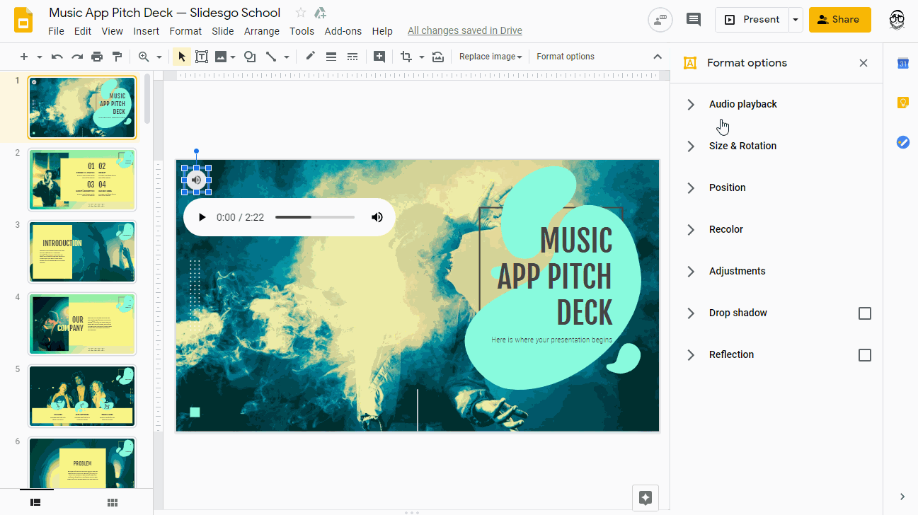 How to Add and Edit Audio or Music in Google Slides Tutorial