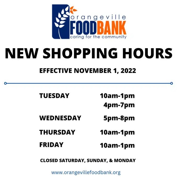 New Hours for Orangeville Food Bank FM101 Orangeville Today