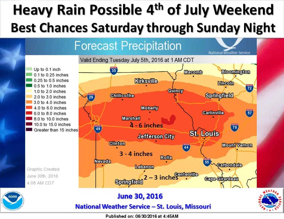 Heavy Rainfall possible—3 to 4 inches looks possible for our area