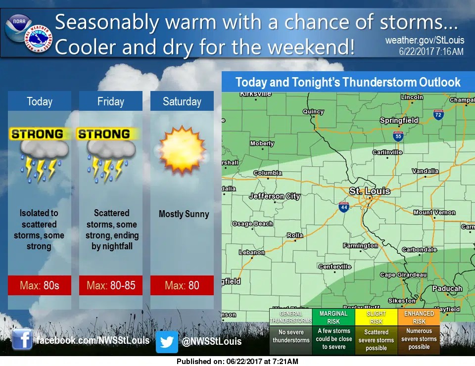 Some areas could see strong to severe storms tonight, “General