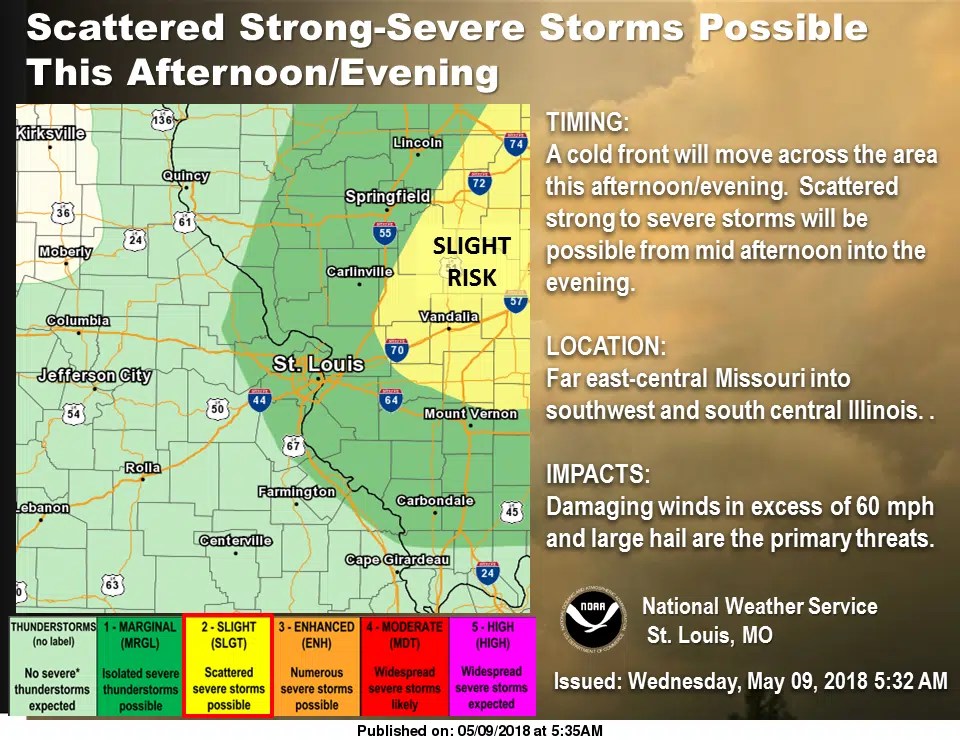 Showers & Storms likely today—Severe Storms Possible Vandalia Radio