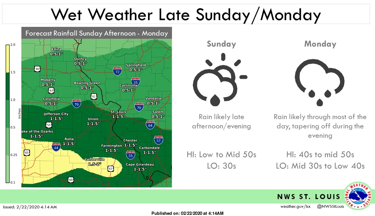 Rain on the way for Sunday night and into Monday—Snow in the forecast