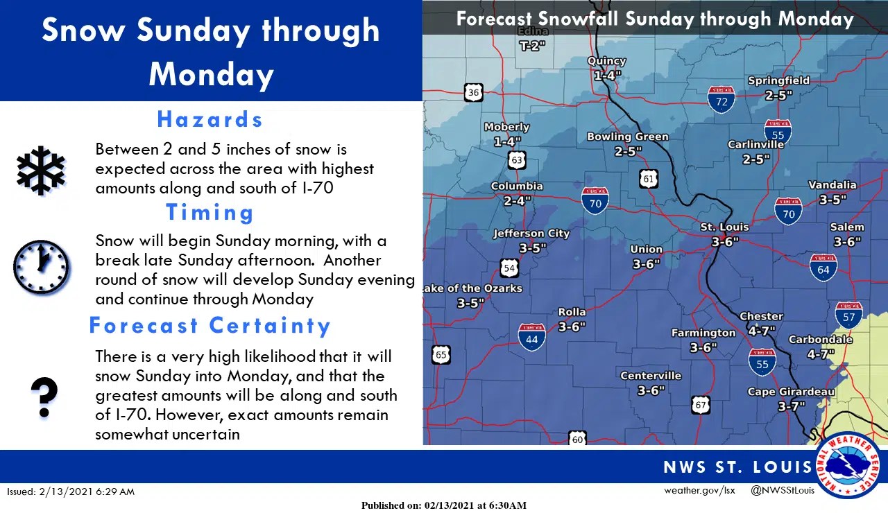 Snow on the Way3 to 5 inches forecast for our area beginning Sunday