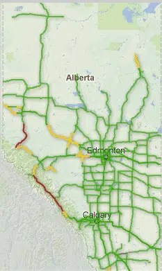 Alberta Highway Conditions Map Road Report | Rock 104