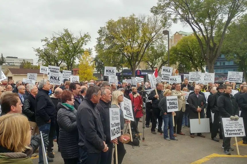 Small business protest draws hundreds opposing tax changes 650 CKOM