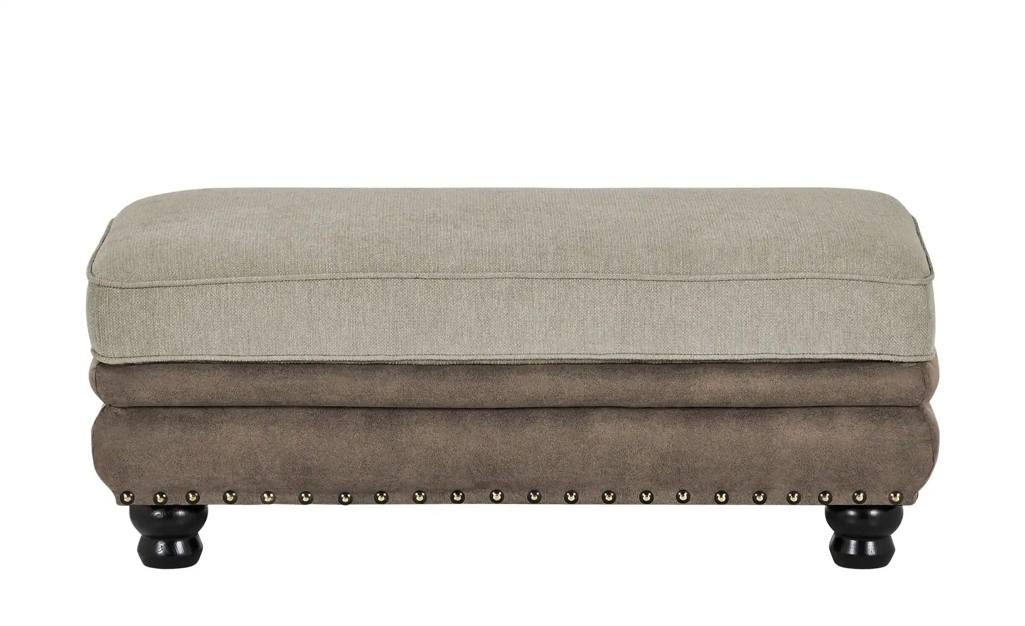 Polsterhocker Taupe/ Braun