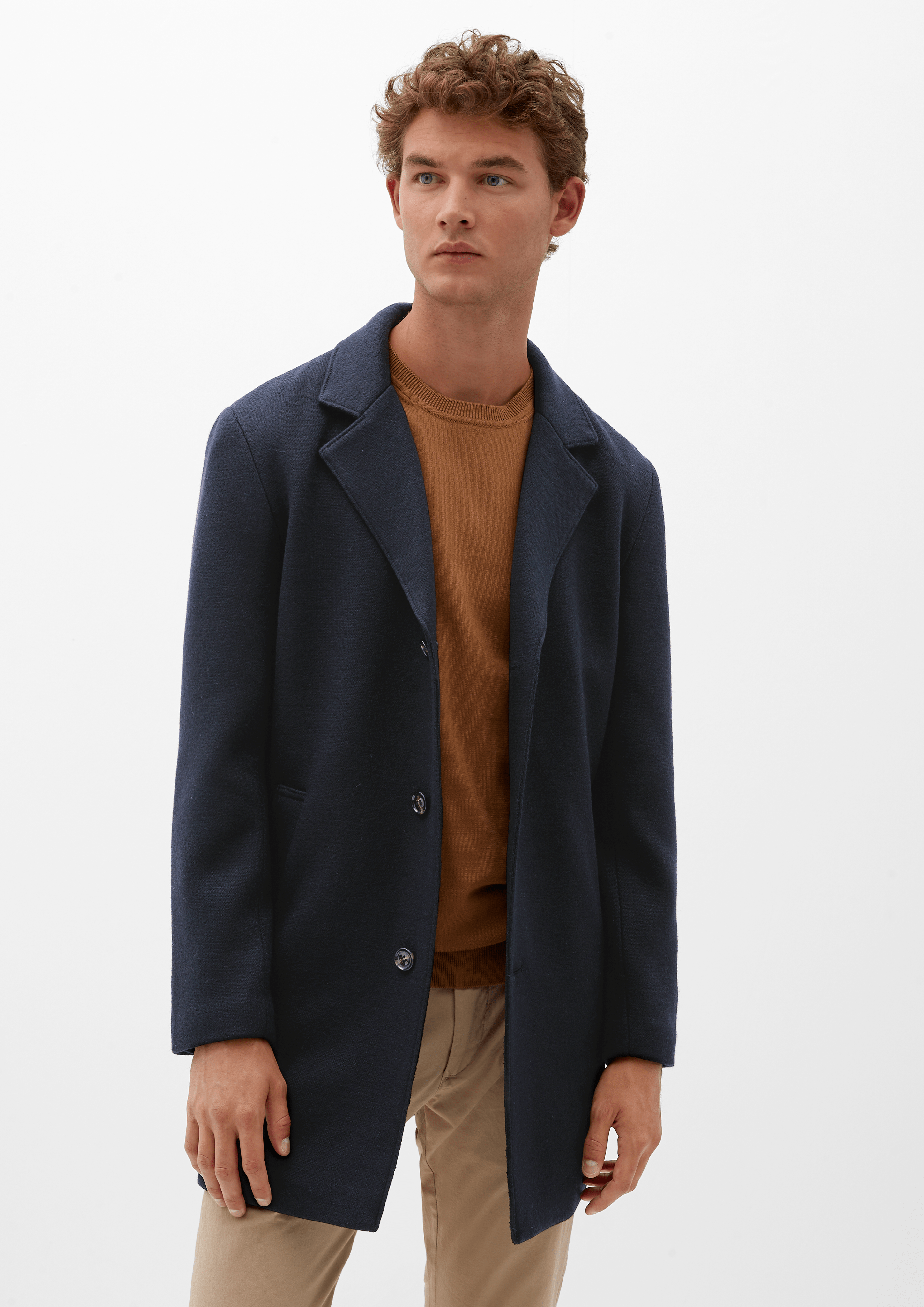 Blended wool coat with a lapel collar navy s.Oliver
