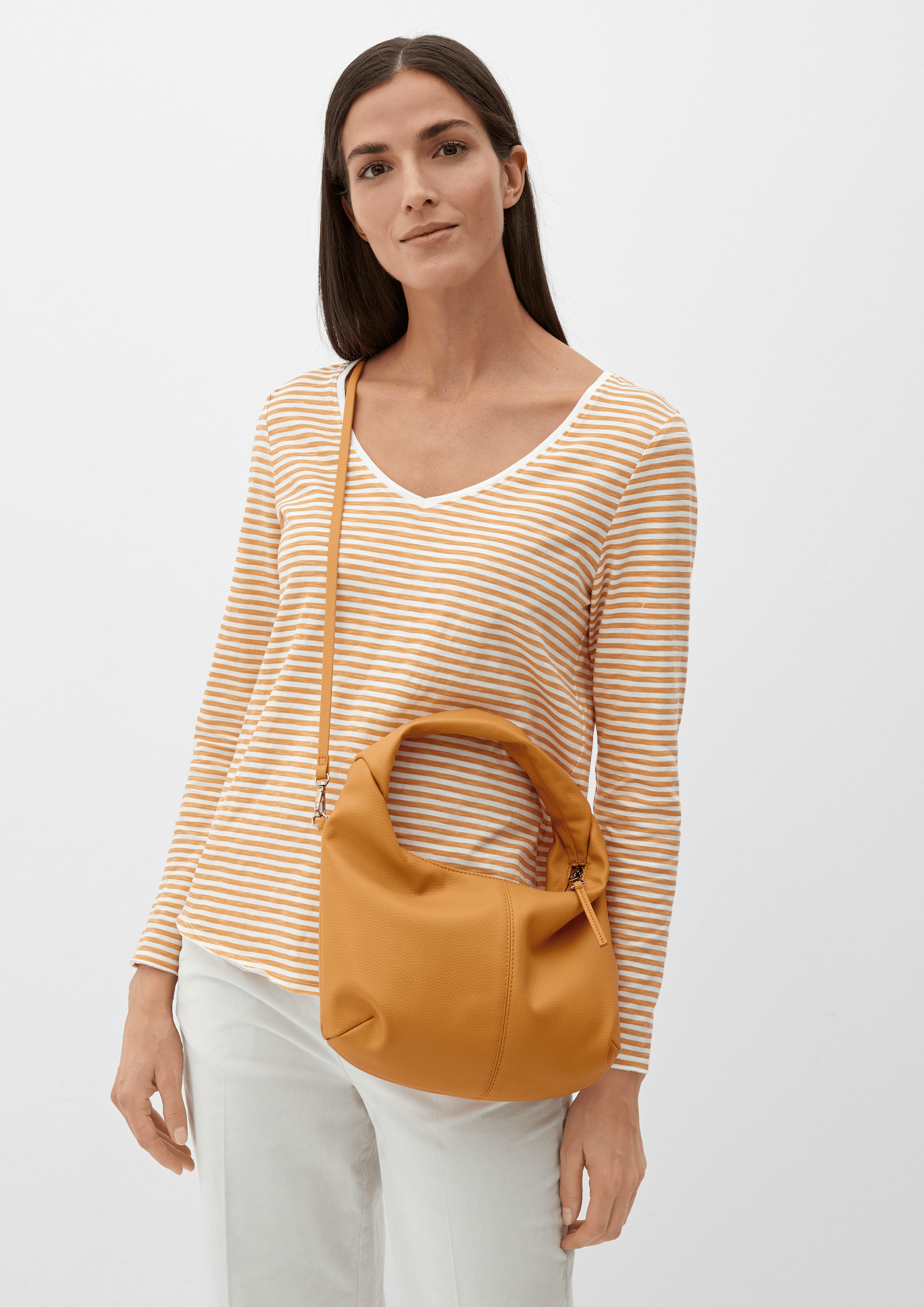 Faux leather hobo bag golden yellow s.Oliver