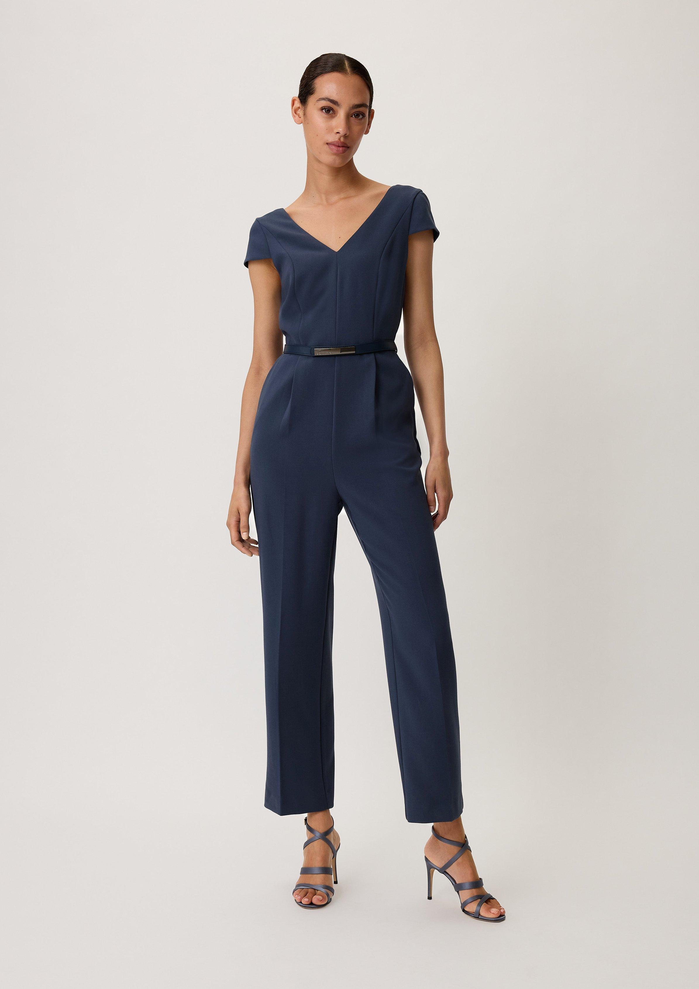 Blended viscose jumpsuit deep blue Comma