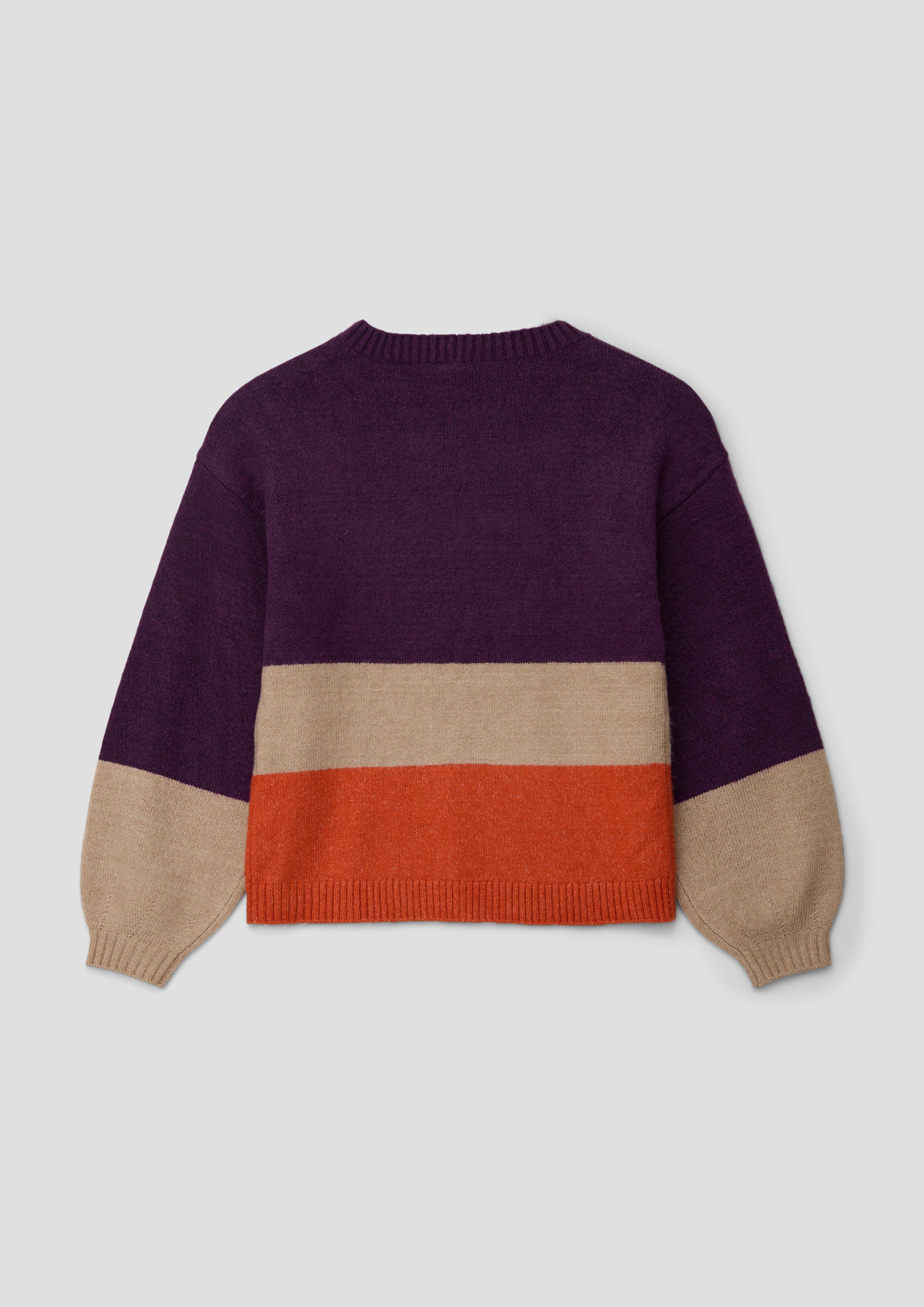 Knitted jumper with colour blocking rust s.Oliver