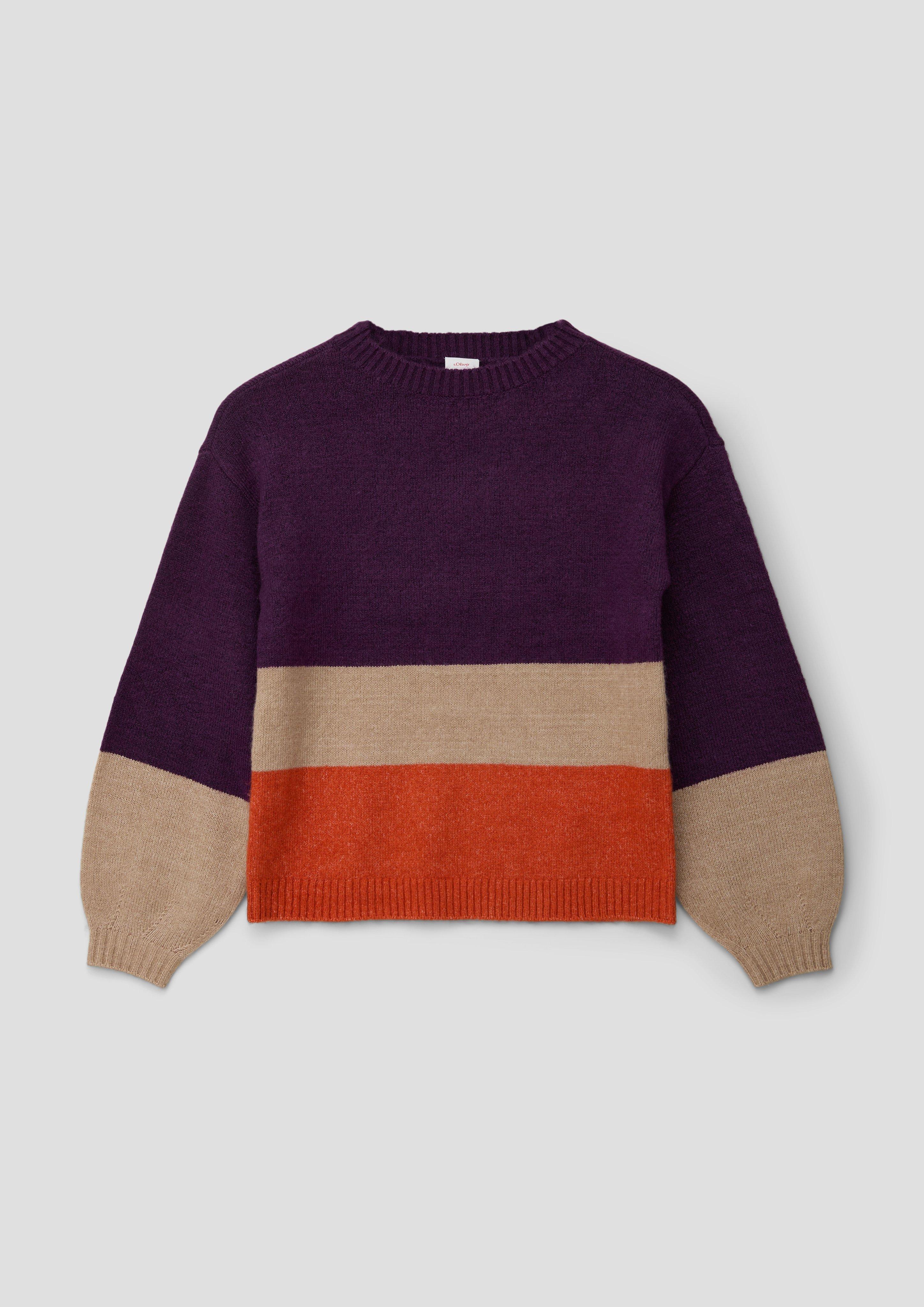 Knitted jumper with colour blocking rust s.Oliver