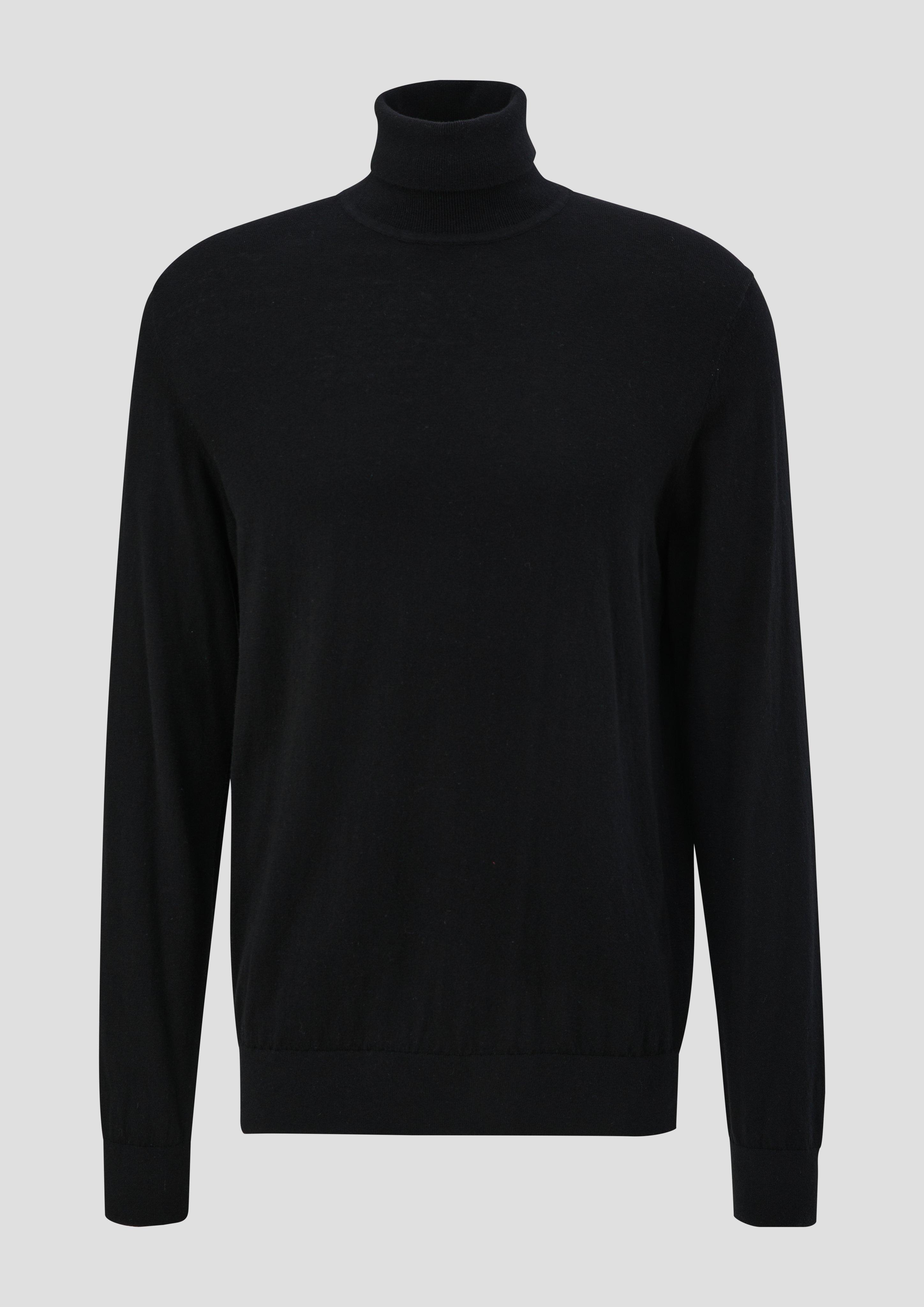 Polo neck jumper in a wool blend black s.Oliver