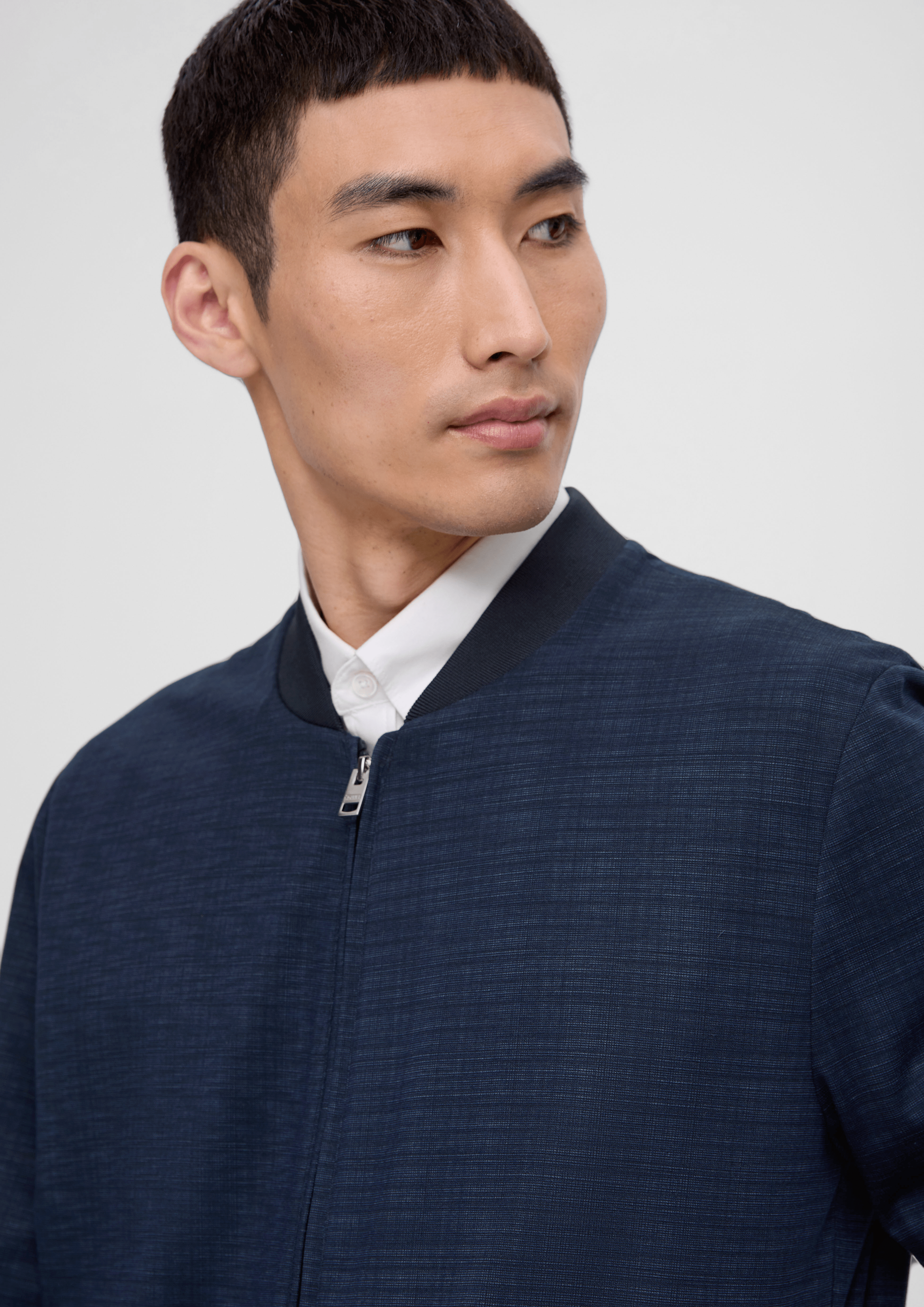 Stretch viscose bomber jacket navy s.Oliver