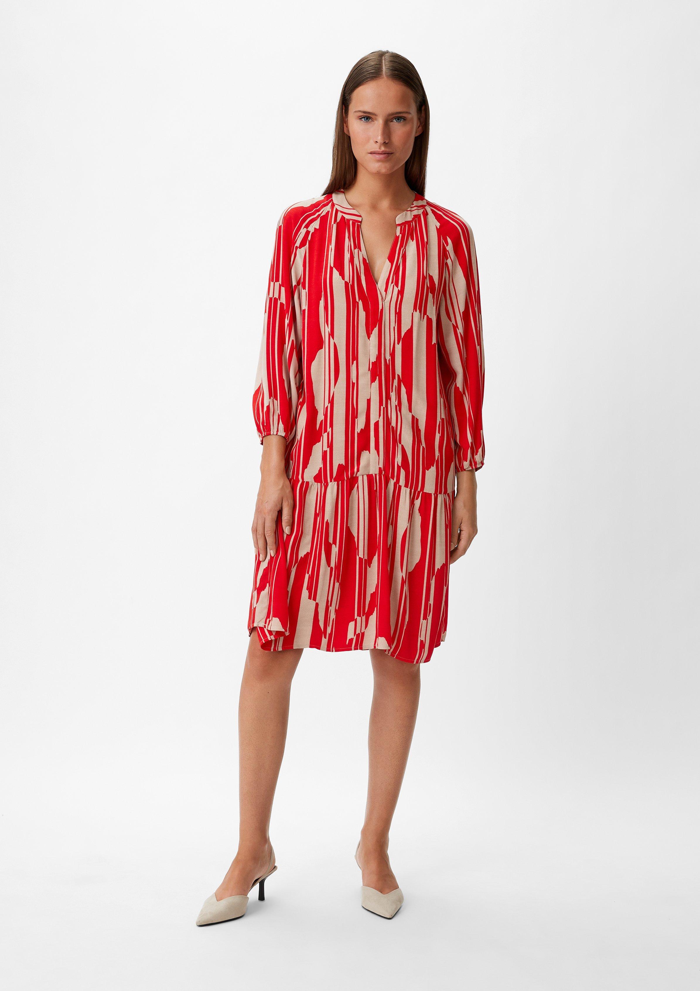 Flounce dress made of viscose cranberry Comma