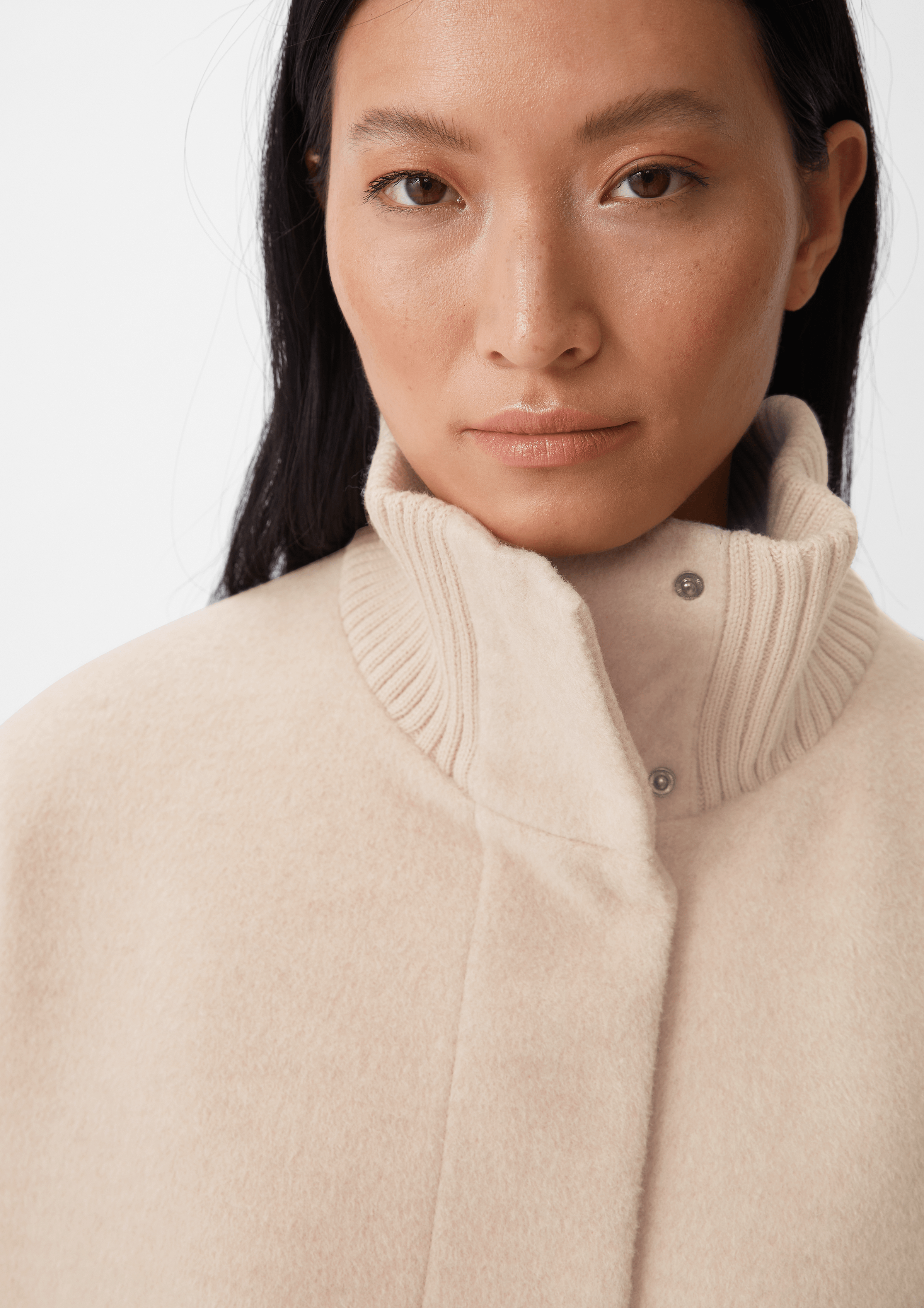 Coat with a standup collar beige Comma