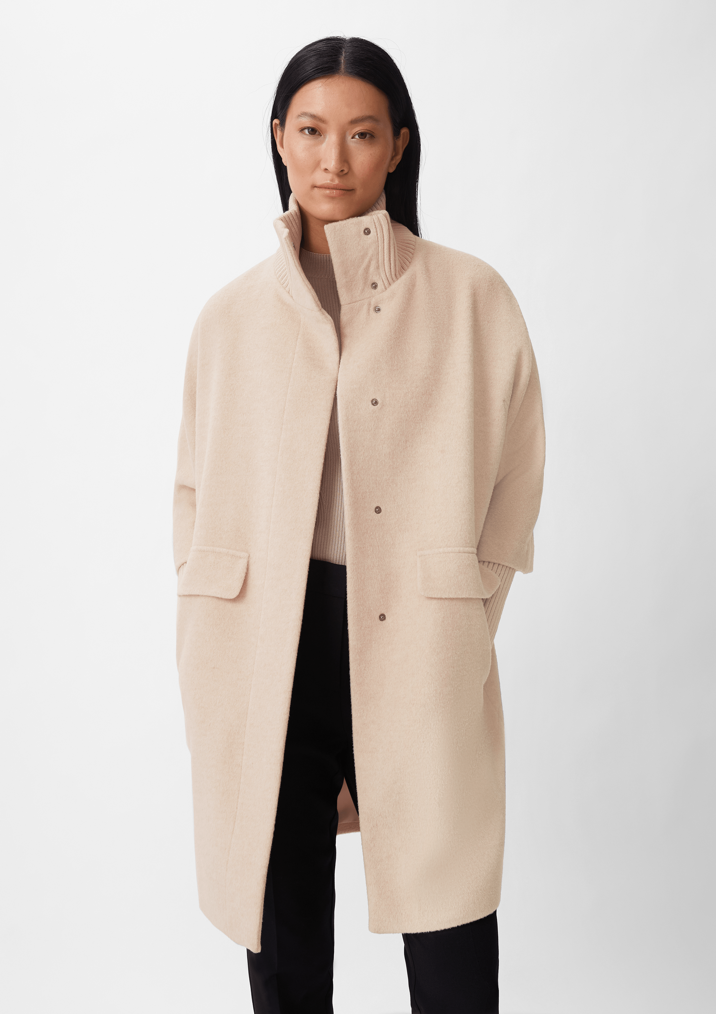 Coat with a standup collar beige Comma