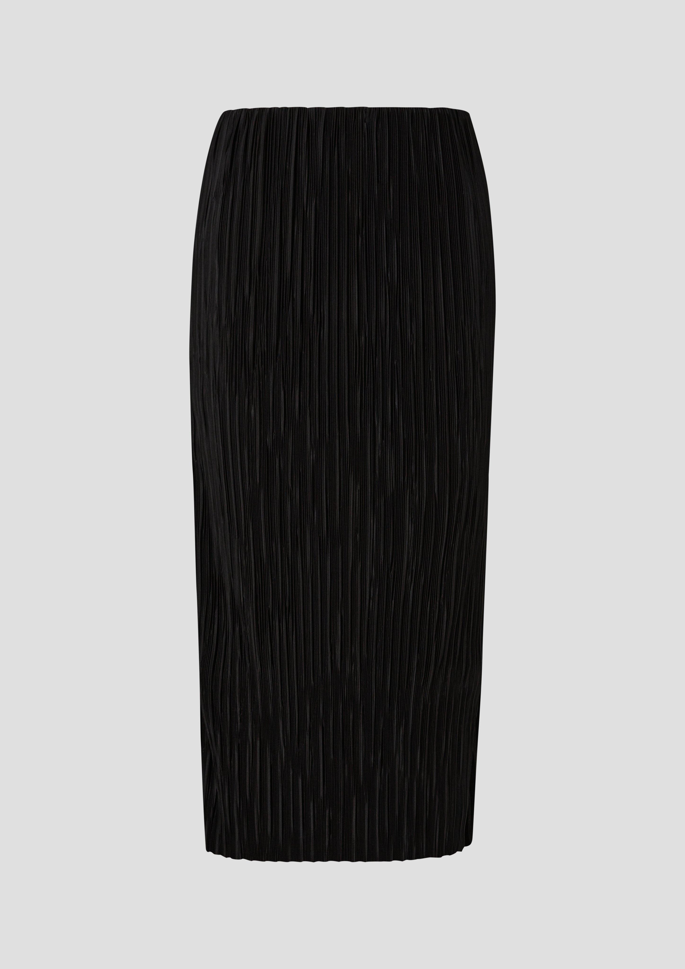 Pleated midi skirt black s.Oliver