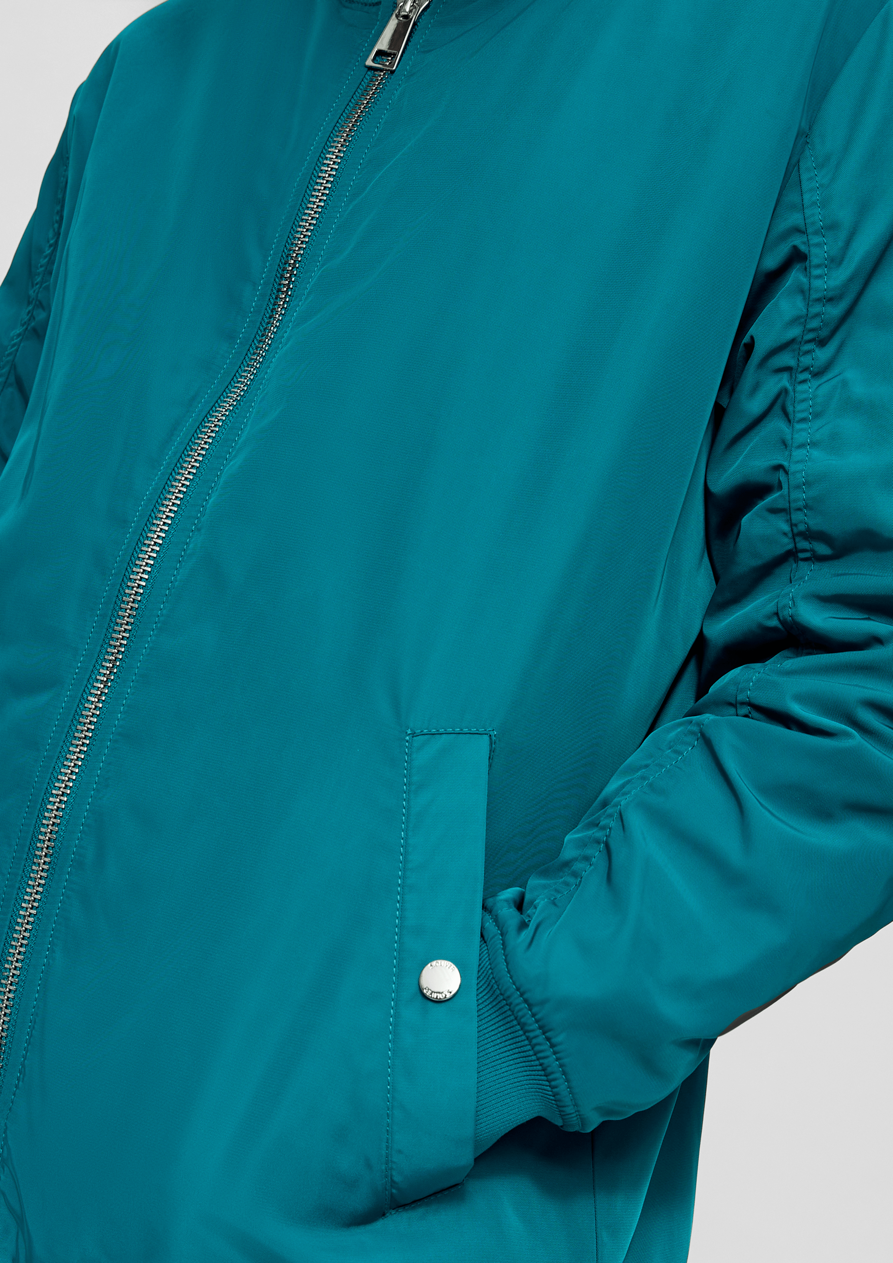 Padded bomber jacket with gathers petrol s.Oliver