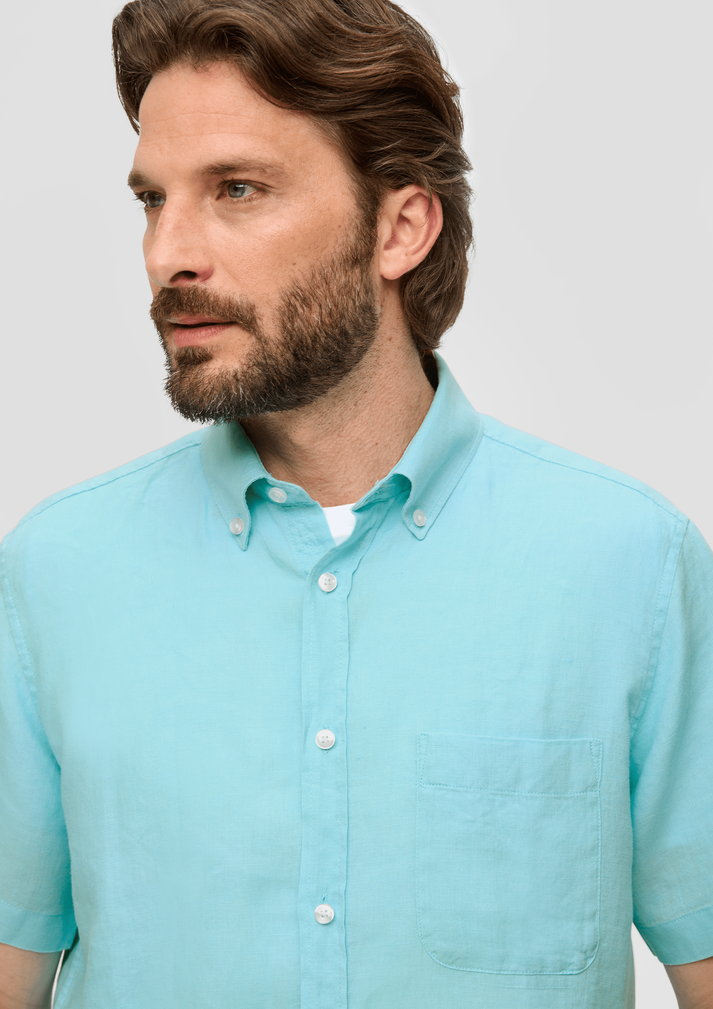 Short sleeve linen shirt white s.Oliver