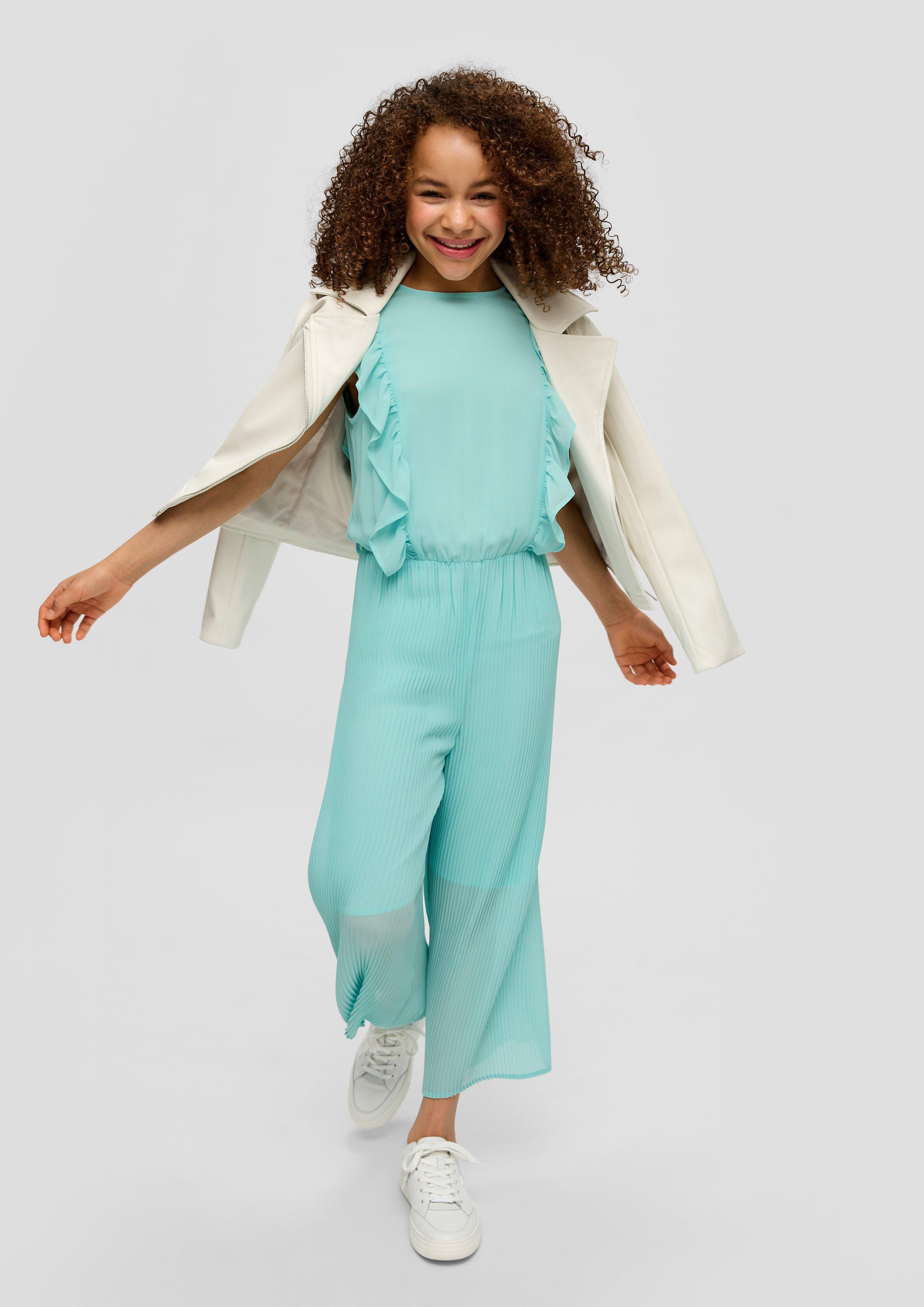 Plissierter Jumpsuit mit VolantsDetails navy s.Oliver