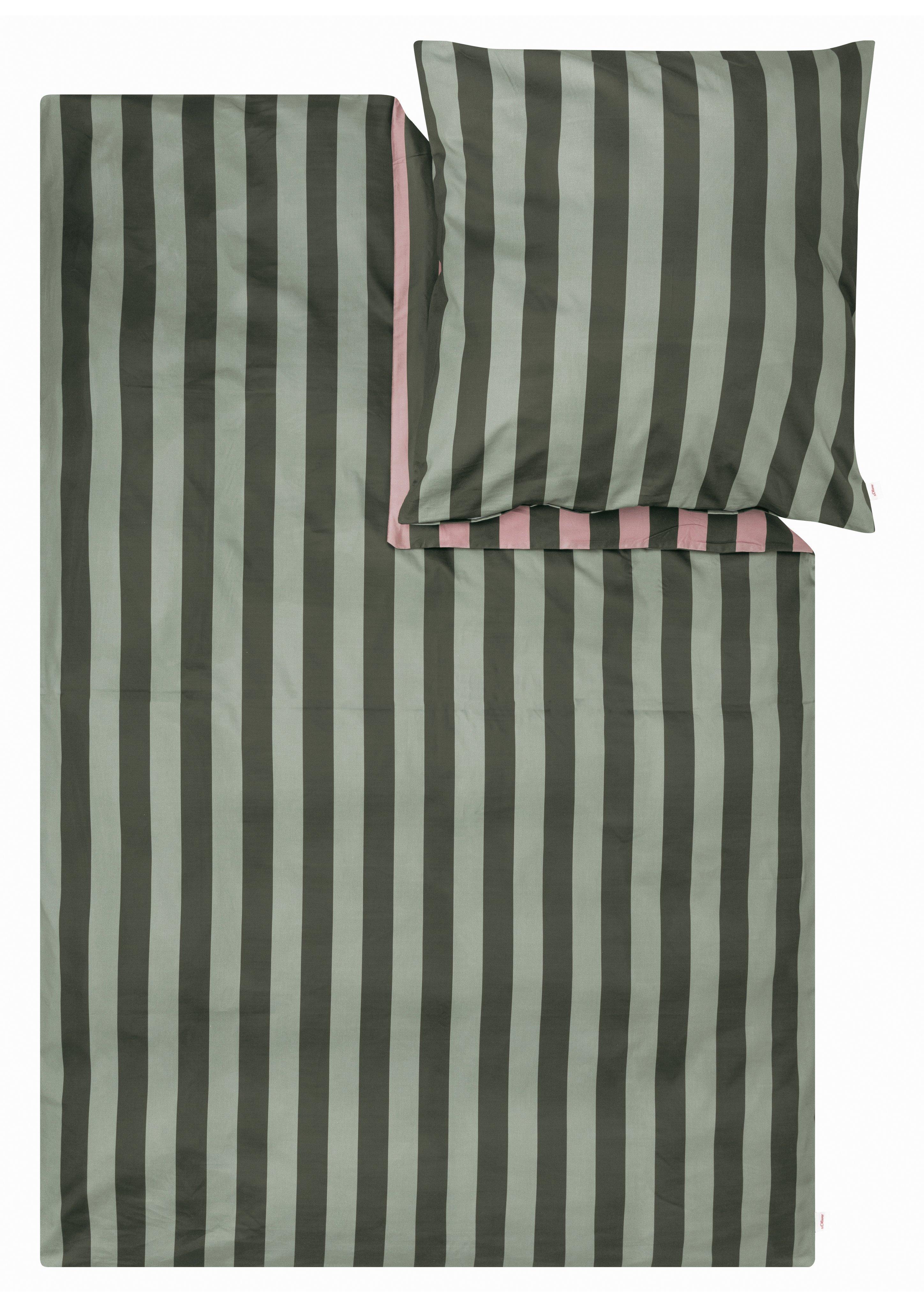 Gestreept dekbedovertrek groen s.Oliver
