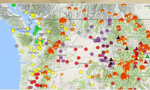 Washington’s air quality map crashed this morning because of high traffic. Here’s another option