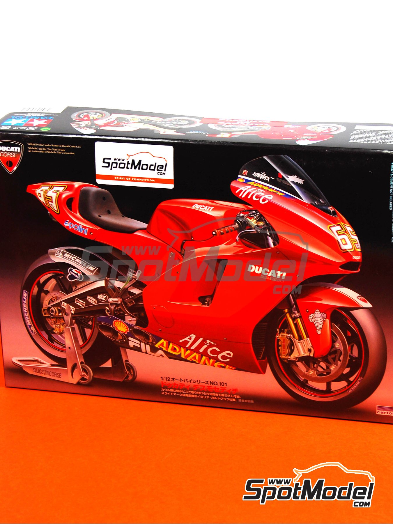 Tamiya: Model bike kit 1/12 scale - Ducati Desmosedici GP3 #12, 65