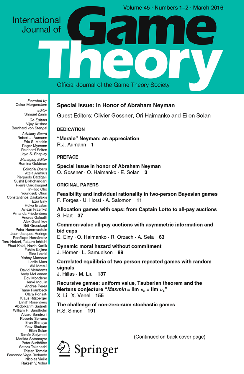 Onebound core games International Journal of Game Theory