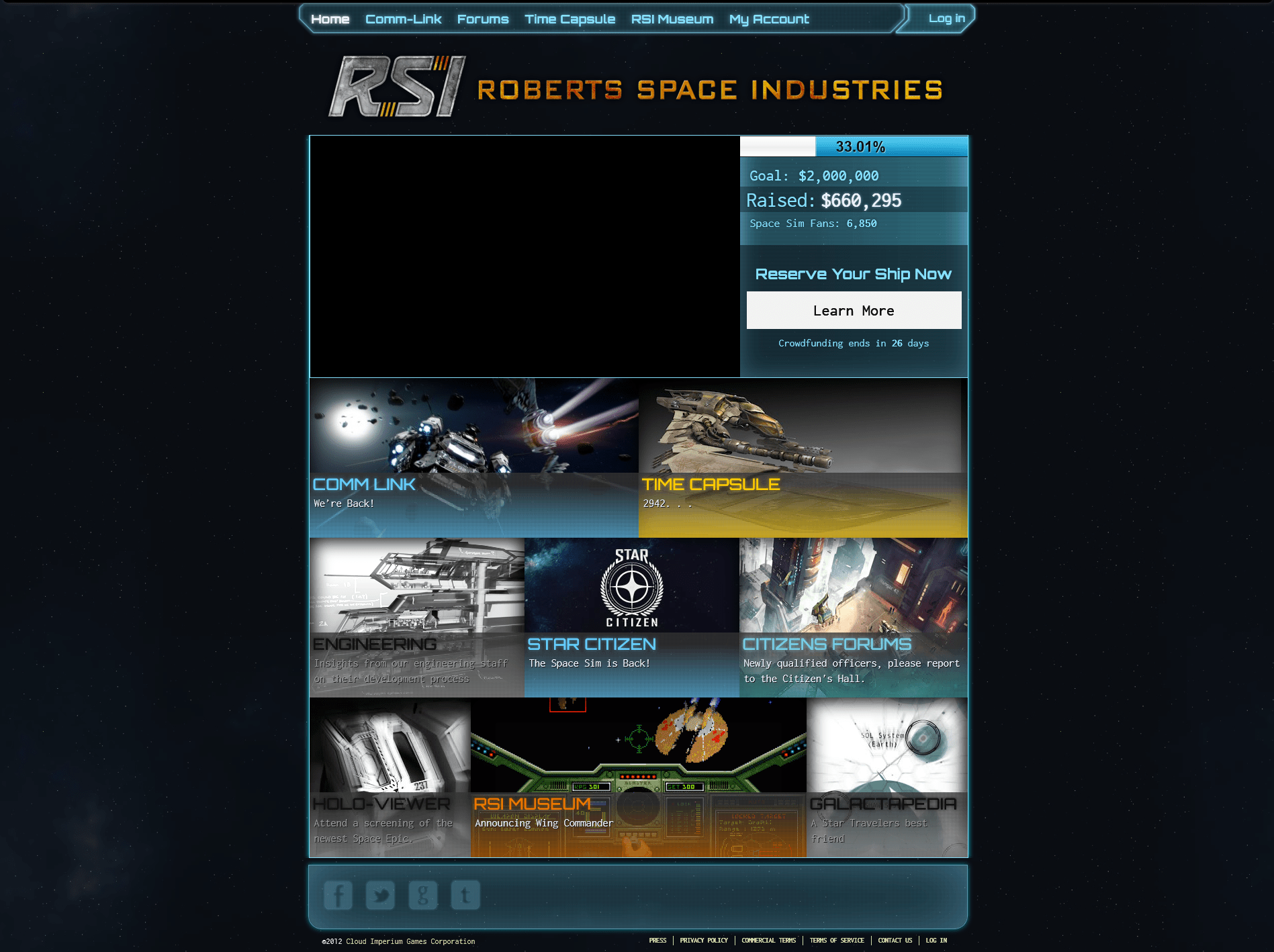 Roberts Space Industries Website Star Citizen Wiki