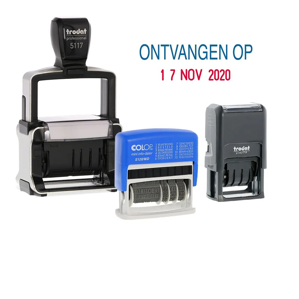 Datumstempels met tekst