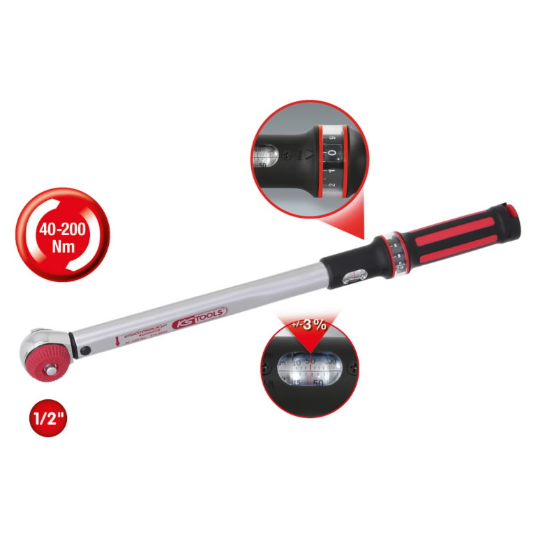 Torque wrench 1/2'' 20200Nm ERGOTORQUEprecision, KS Tools 1/2 torque
