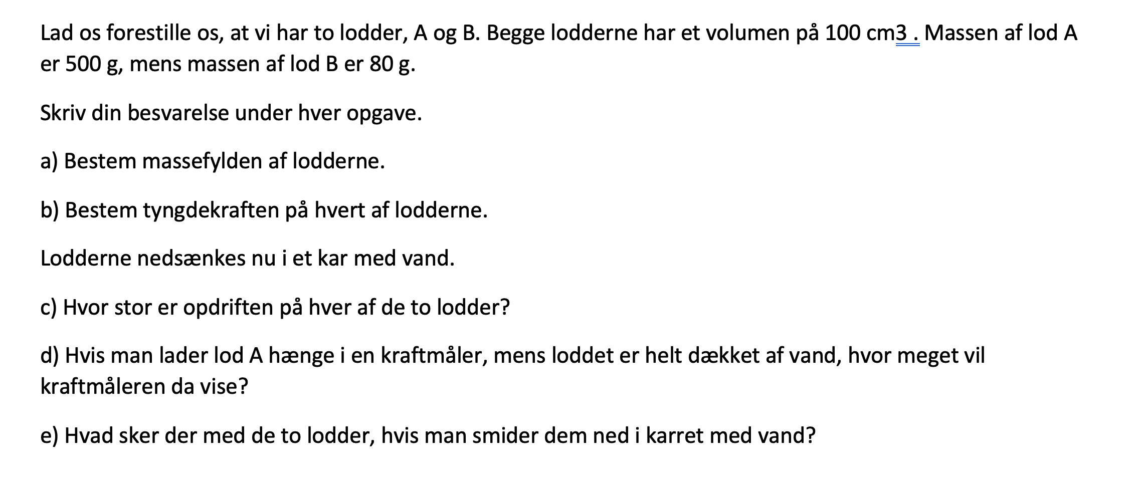 opgave Fysik Studieportalen.dk