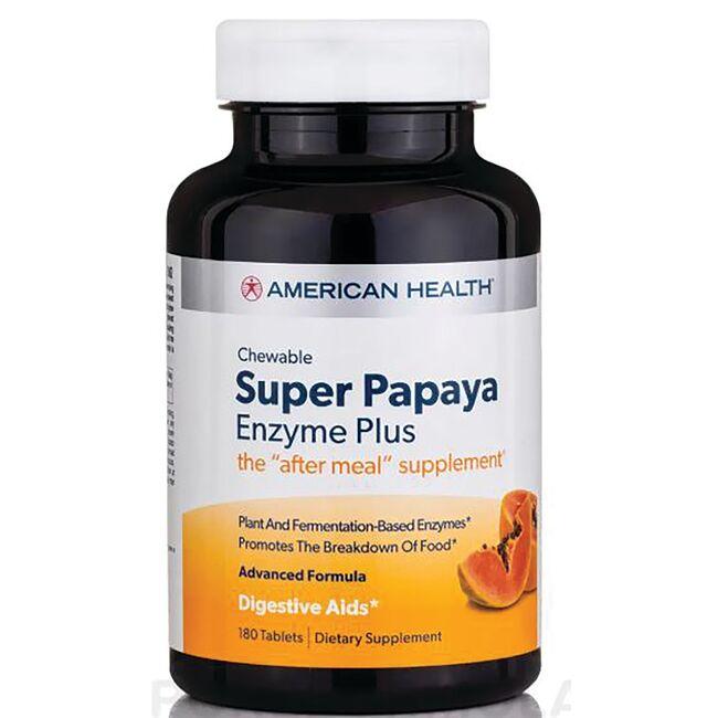 American Health Chewable Super Papaya Enzyme Plus 180 Tabs Swanson®