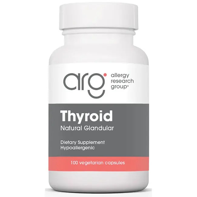 Allergy Research Group Thyroid Natural Glandular 40 mg 100 Veg Caps
