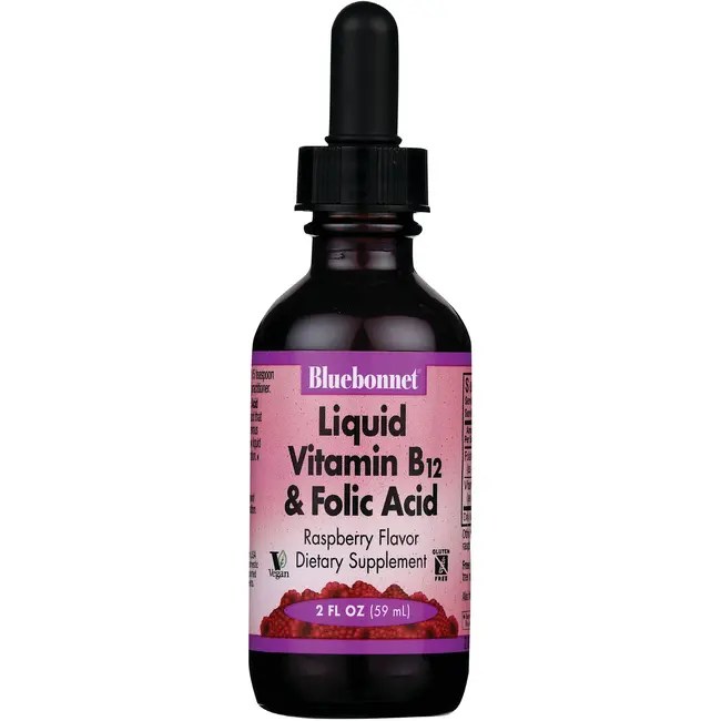 Nutrition Liquid Vitamin B12 & Folic Acid Raspberry 2 fl