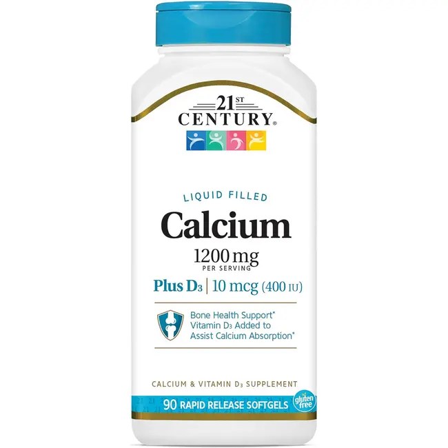 21st Century Liquid Filled Calcium 600 + Vitamin D 600 mg/200 IU 90