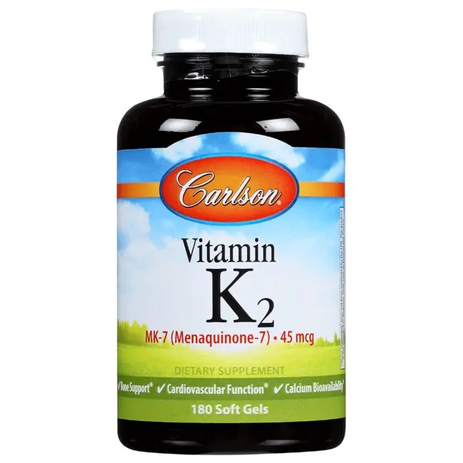 Carlson Vitamin K2 MK 7 45 mcg 180 Sgels Swanson Health Products