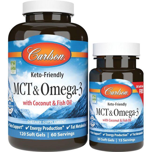 Carlson MCT & Omega3 with Coconut Oil 120+30 free Sgels Swanson®