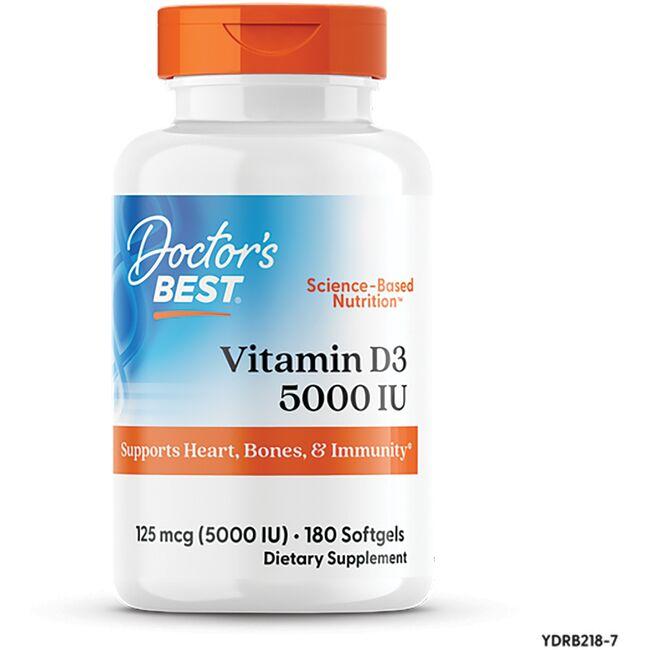 Doctor's Best Vitamin D3 5,000 IU (125 mcg) 180 Sgels Swanson®