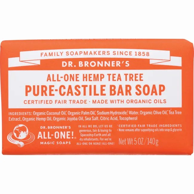 Dr. Bronner's Pure Castile Bar Soap Tea Tree 5 oz Bar(s) Swanson