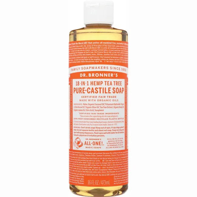 Dr. Bronner's Pure Castile Liquid Soap Tea Tree 16 oz Liquid Swanson