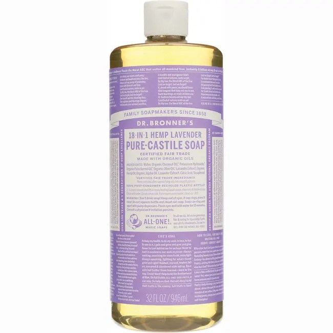 Dr. Bronner's Organic Castile Liquid Soap Lavender 32 oz Liquid Swanson Health Products