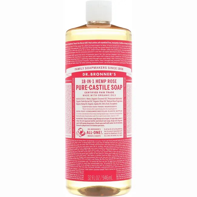 Dr. Bronner's Organic Castile Liquid Soap Rose 32 oz Liquid Swanson