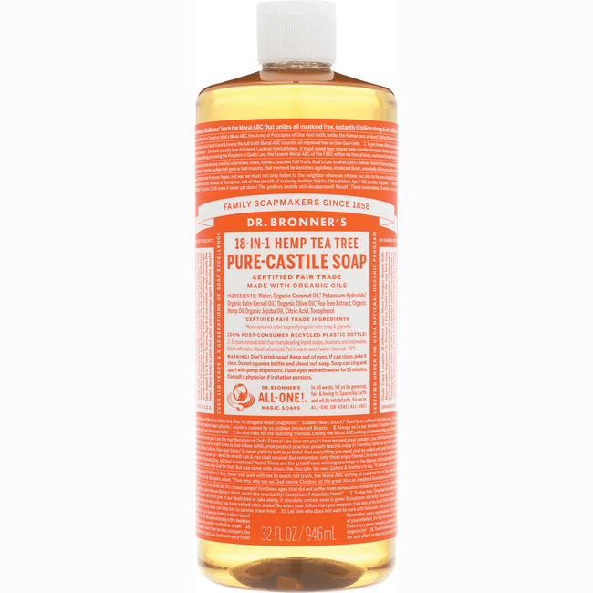 Dr. Bronner's Organic Castile Liquid Soap Tea Tree 32 oz Liquid