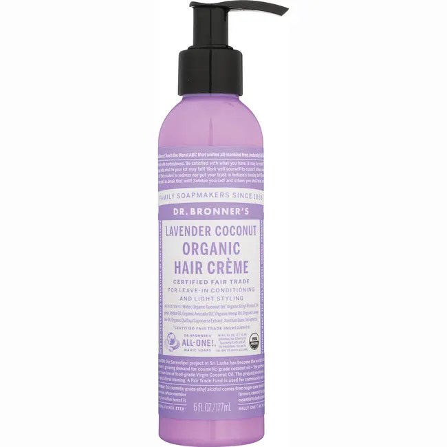 Dr. Bronner's Magic Organic Hair Creme Lavender Coconut 6 oz Cream