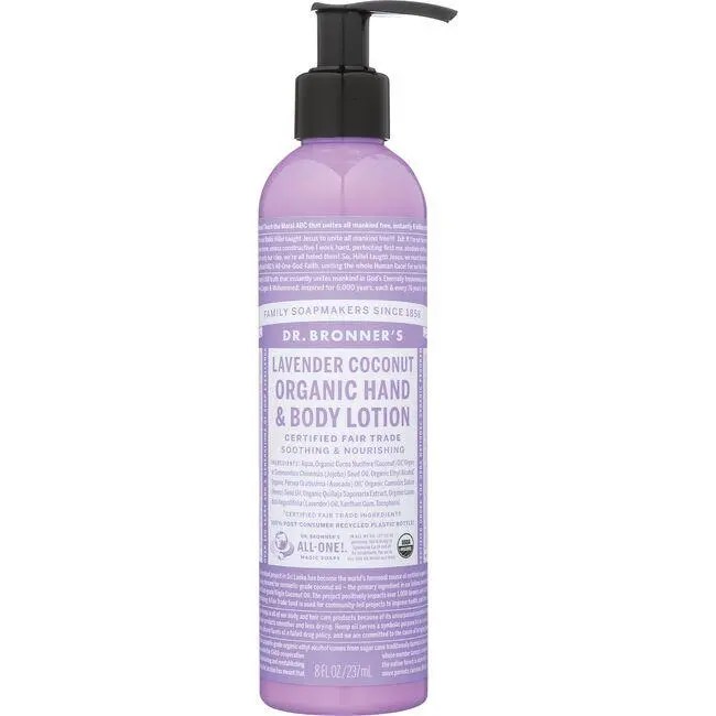 Dr. Bronner's Lavender Coconut Organic Hand & Body Lotion 8 fl oz