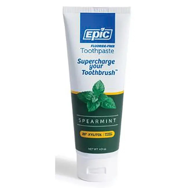 Epic Dental Xylitol Sweetened Spearmint Toothpaste Fluoride Free 4.9 oz Paste Swanson Health